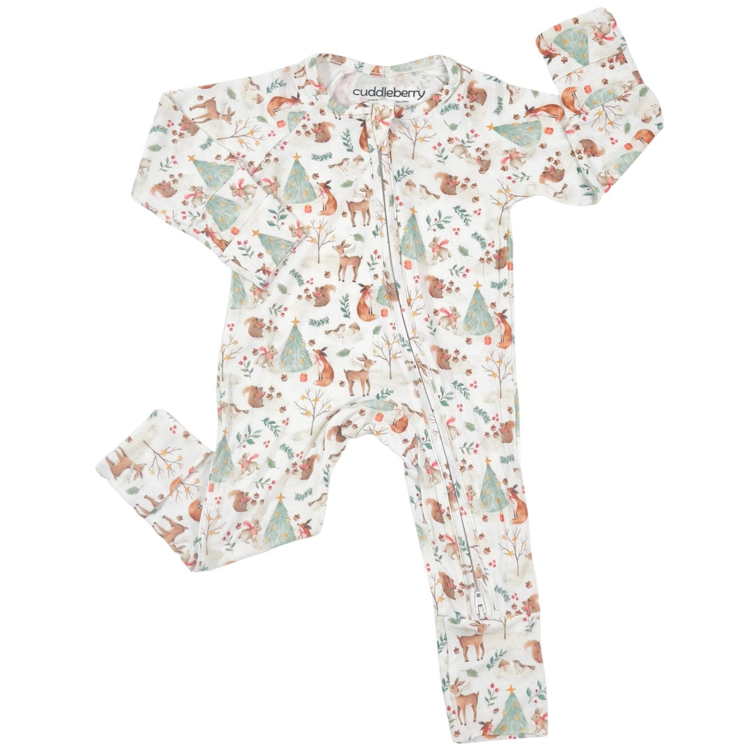 Woodland Winter Animal Bamboo Zipper Sleeper