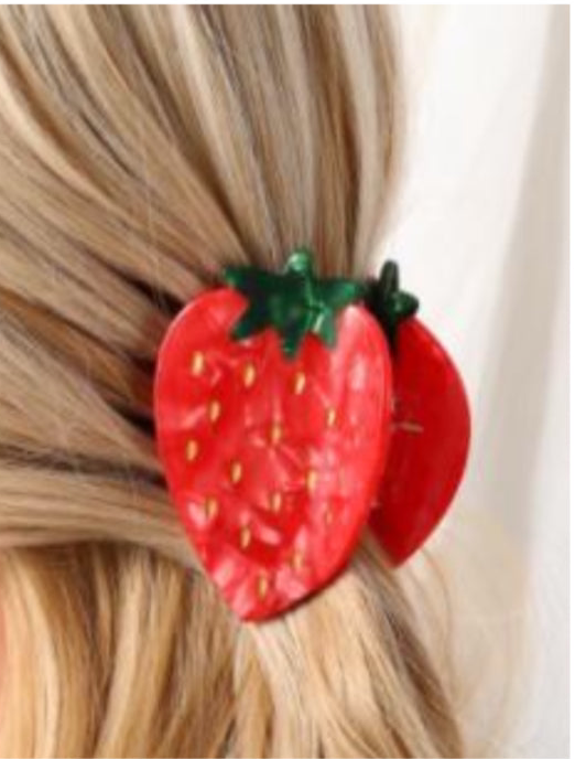 strawberry hair claw clip