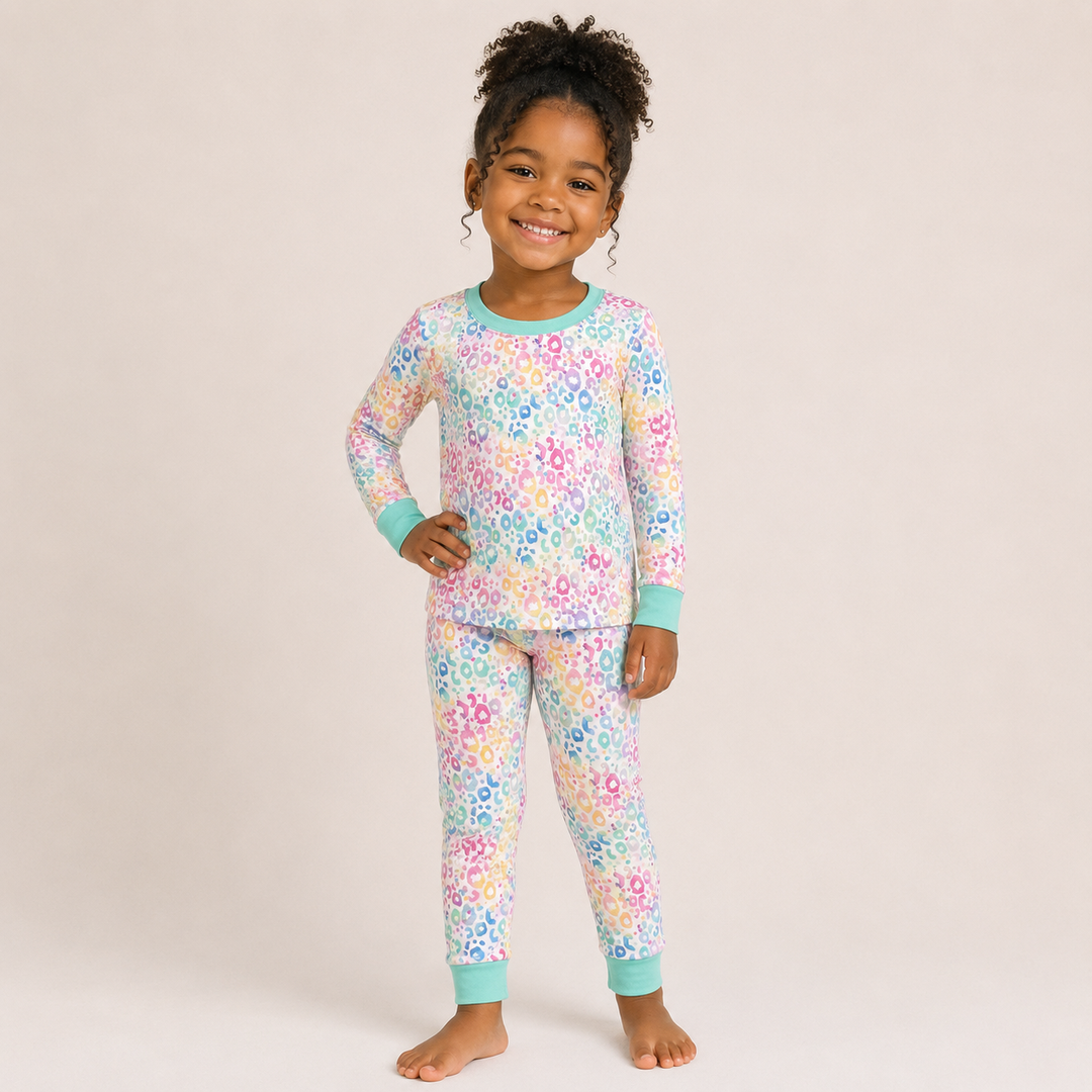 ColorPop Leopard Long Sleeve Two-Piece PJ's