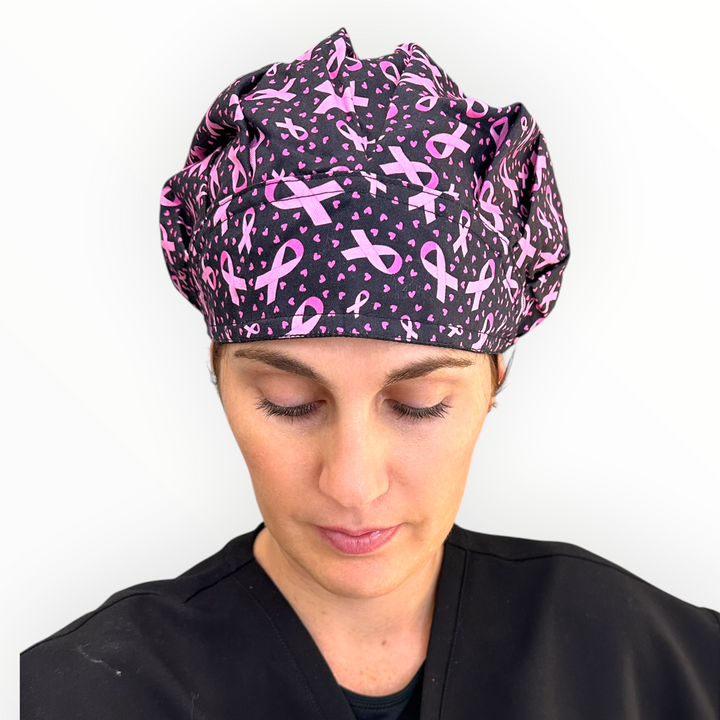 Breast Cancer Pink Ribbon- Bouffant Scrub Cap