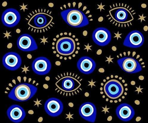 Evil Eye Black Euro Scrub Cap for Women, by Sunshine Caps Co