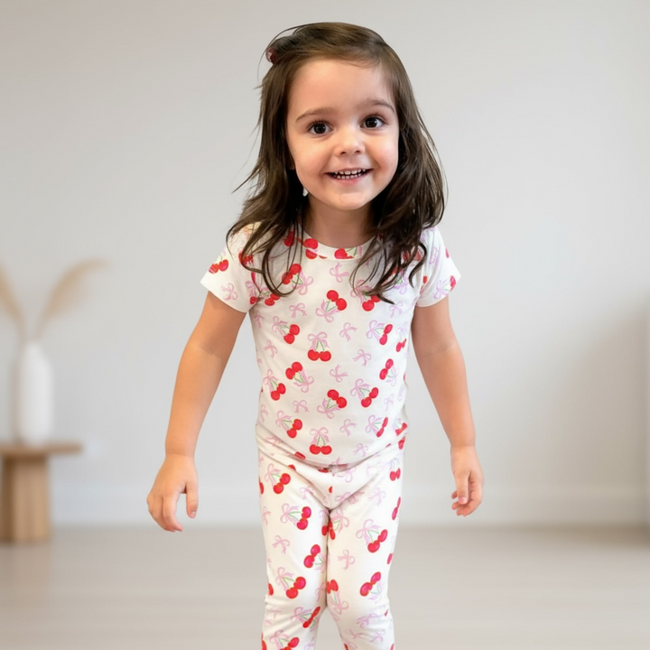 Cherry Coquette Short Sleeve Two-Piece PJs