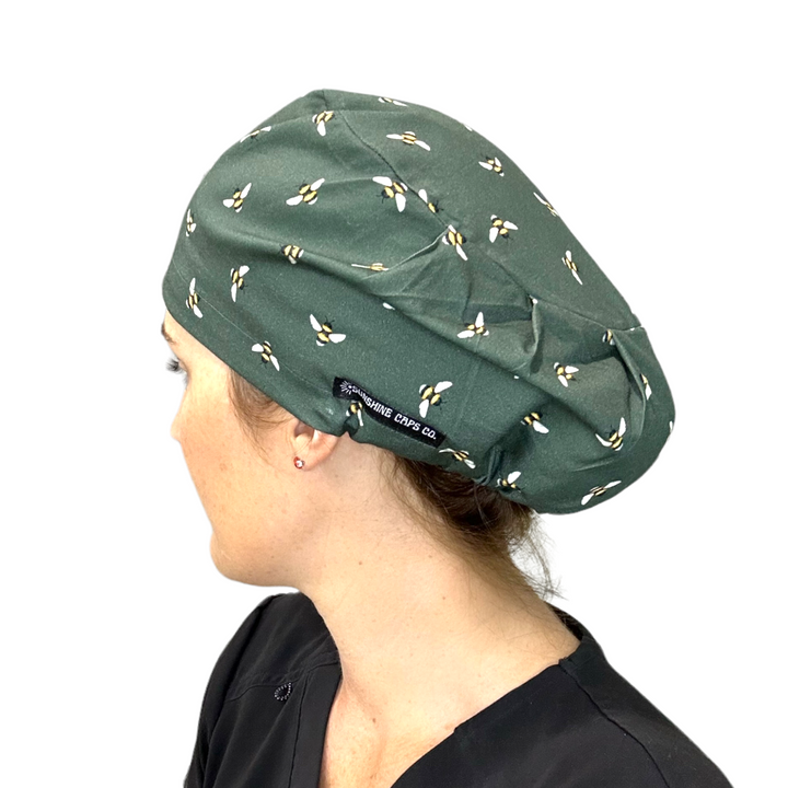 Buzzing Bees Euro Scrub Cap for Women, by Sunshine Caps Co