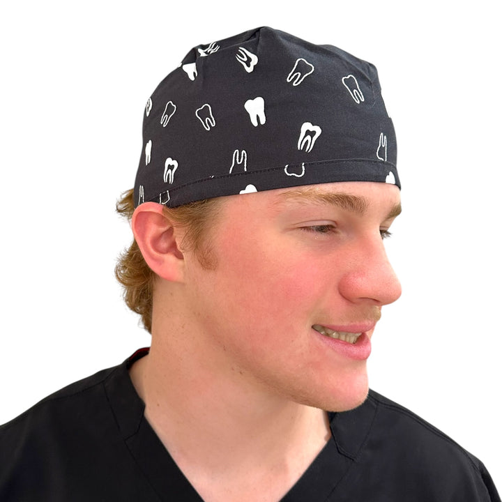 Teeth on Black- Classic/Men's Scrub Cap
