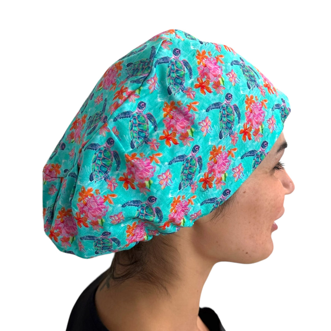 Sea Turtles Euro Scrub Cap for Women, by Sunshine Caps Co