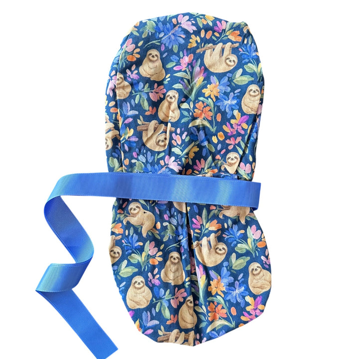 Sloth Whimsy- Ponytail Scrub Cap