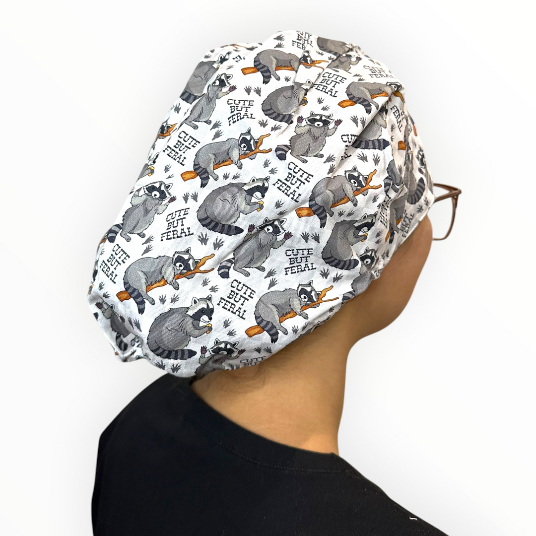 Cute but Feral- Bouffant Scrub Cap