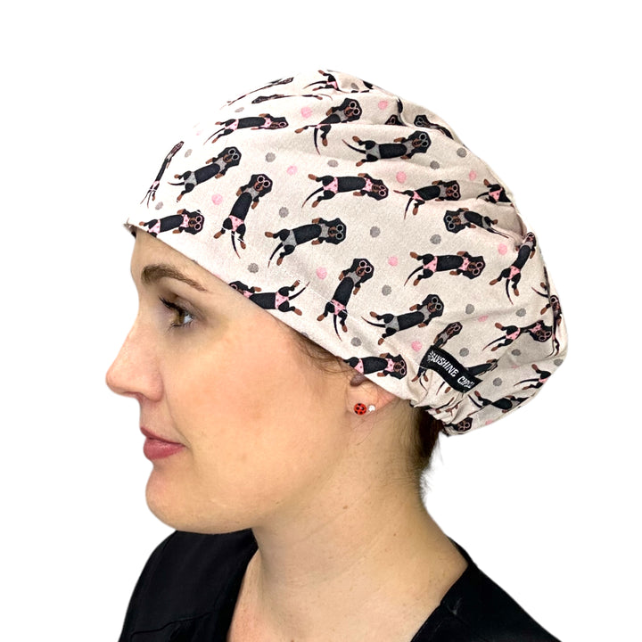 Weenies in bikinis Dog Euro Scrub Cap for Women, by Sunshine Caps Co