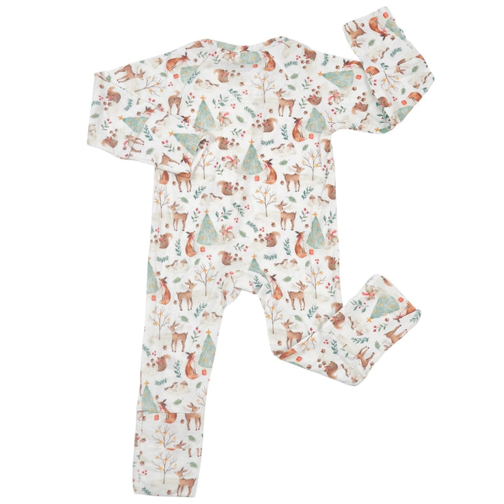 Woodland Winter Animal Bamboo Zipper Sleeper