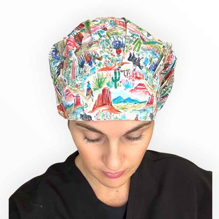 Western Watercolor- Bouffant Scrub Cap