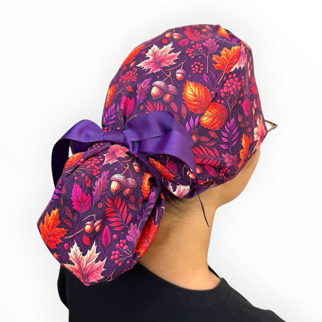 Autumn Amethyst- Ponytail Scrub Cap