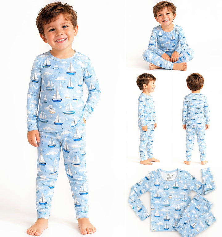 Sailboat Long Sleeve Two-Piece PJ's