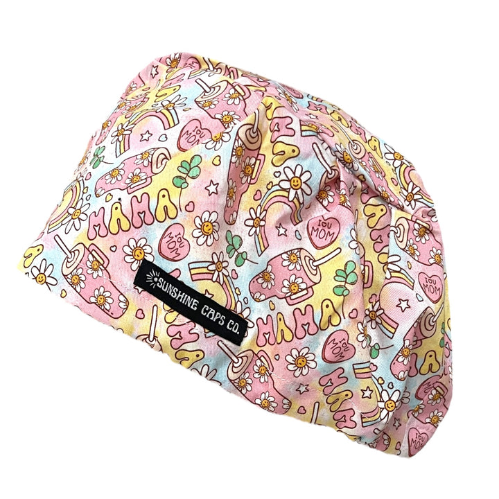 Mama Mom-themed Euro Scrub Cap for Women, by Sunshine Caps Co
