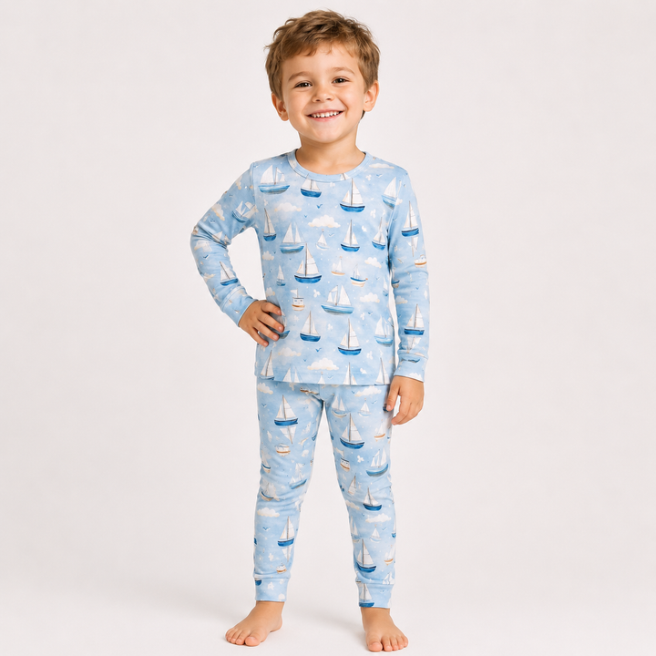 Sailboat Long Sleeve Two-Piece PJ's