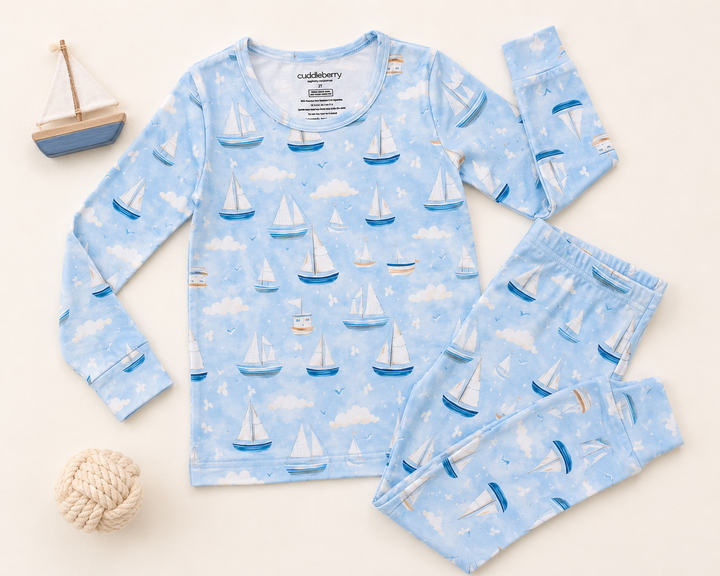 Sailboat Long Sleeve Two-Piece PJ's