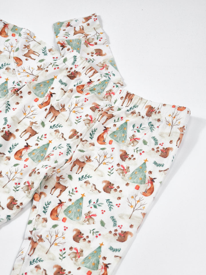 Woodland Winter Animal Long Sleeve Two-Piece PJ's