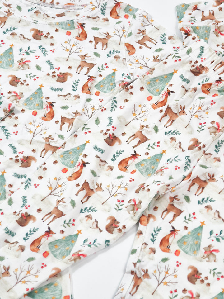Woodland Winter Animal Long Sleeve Two-Piece PJ's