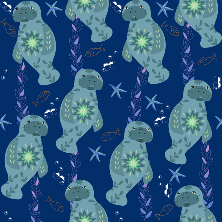 Manatee Tides- Ponytail Scrub Cap