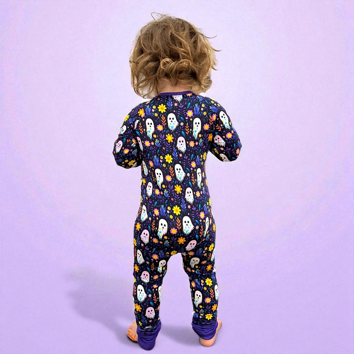 Ghost Floral Bamboo Zipper Sleeper