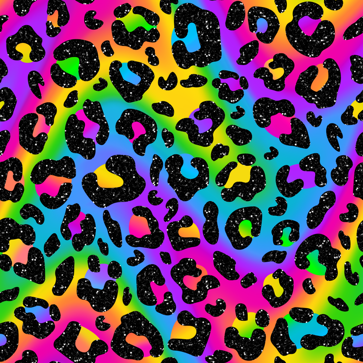 Rainbow Leopard- Ponytail Scrub Cap