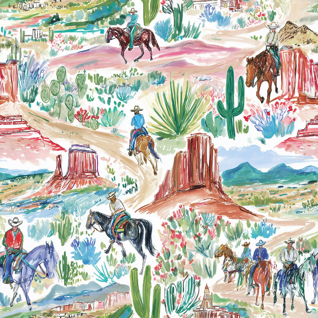 Western Watercolor- Euro Scrub Cap