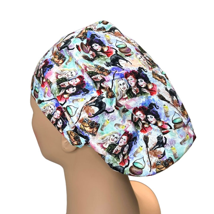 Hocus Pocus Halloween Euro Scrub Cap for Women, by Sunshine Caps Co