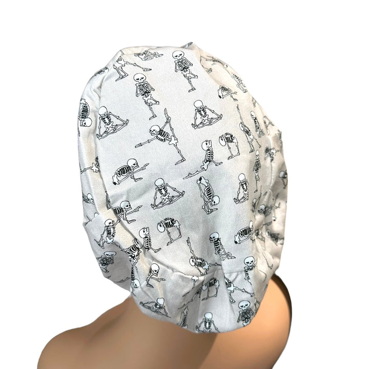 Yoga Skeletons Euro Scrub Cap for Women, by Sunshine Caps Co