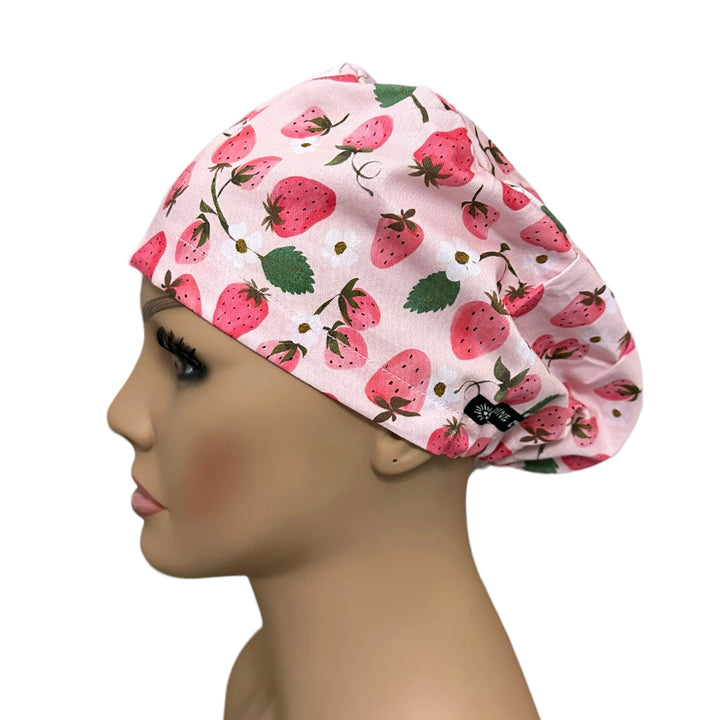 Strawberry Euro Scrub Cap for Women, by Sunshine Caps Co