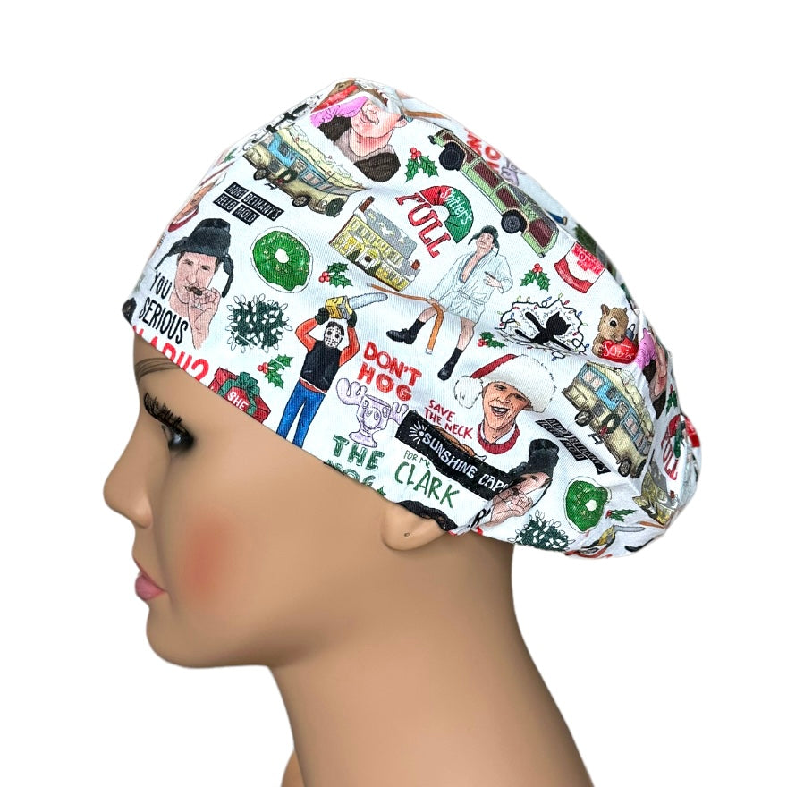 Christmas Vacation Euro Scrub Cap for Women, by Sunshine Caps Co