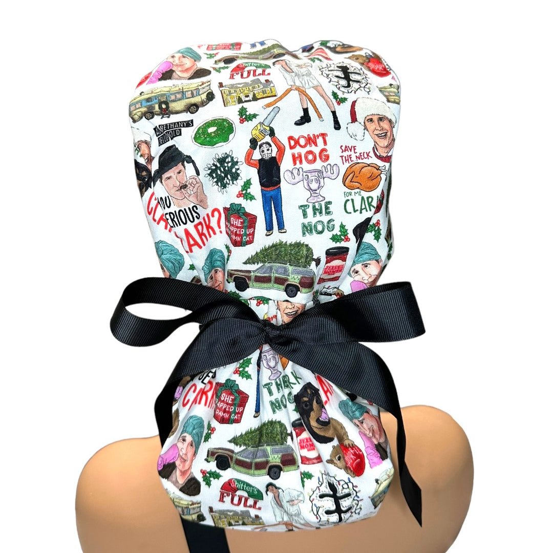 christmas vacation Ponytail Scrub Cap for Women, By Sunshine Caps Co.