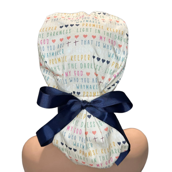 My God Waymaker Ponytail Scrub Cap for Women, By Sunshine Caps Co.