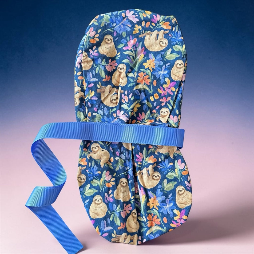 Sloth Whimsy- Ponytail Scrub Cap