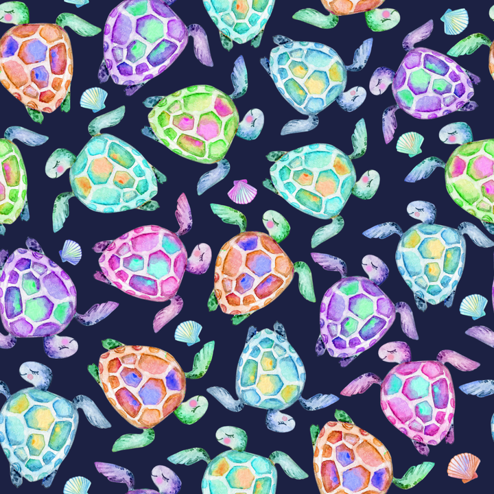 Beachy Sea Turtles- Euro Scrub Cap