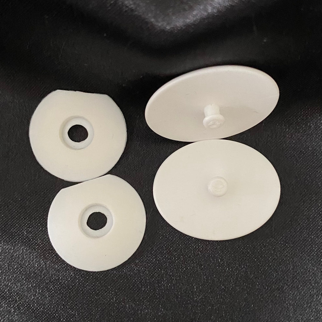 snap buttons for ear relief on scrub caps- white