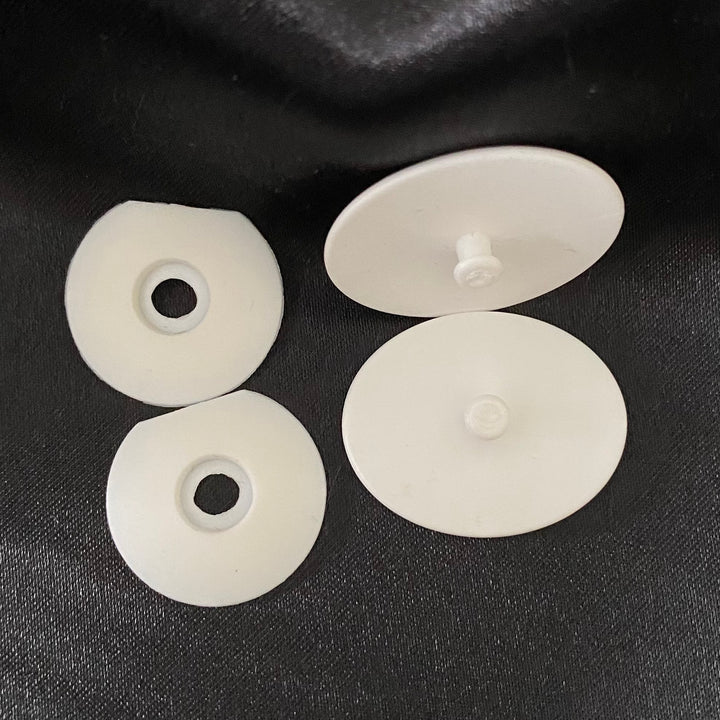 snap buttons for ear relief on scrub caps- white