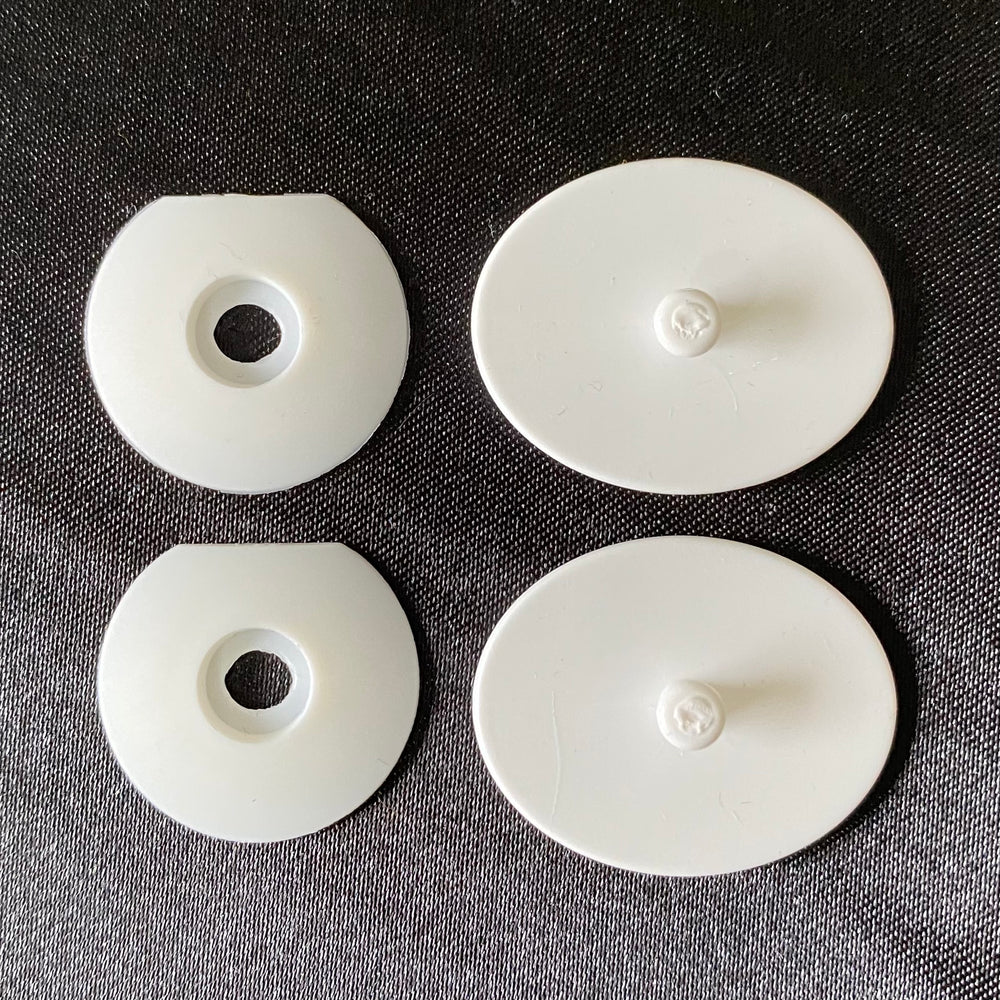 snap buttons for ear relief on scrub caps- white