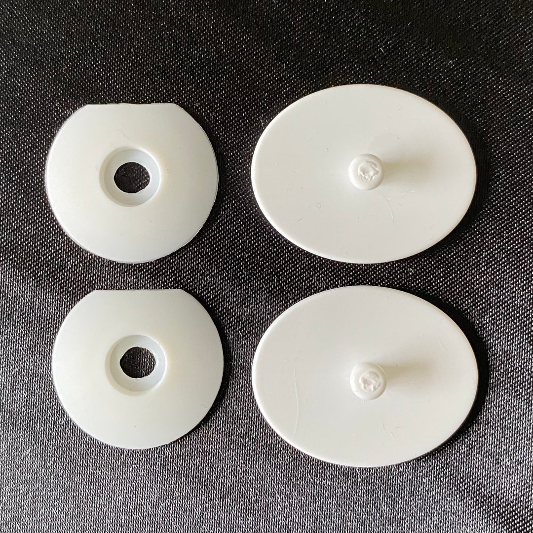 snap buttons for ear relief on scrub caps- white