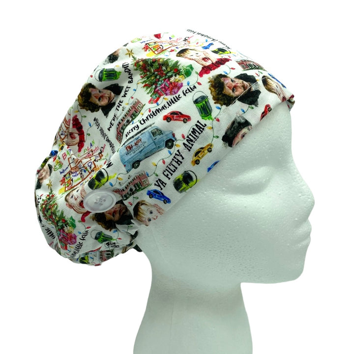 Home Alone Christmas Euro Scrub Cap for Women, by Sunshine Caps Co