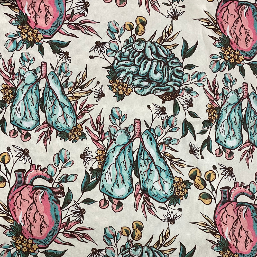 Floral Organs Ponytail Scrub Cap for Women, By Sunshine Caps 