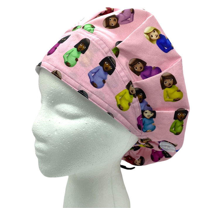 pregnant emoji labor and delivery surgical scrub caps  for women with long hair. best bouffant caps by sunshine shops co