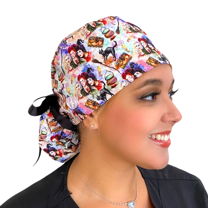 Hocus Pocus Witch Halloween Scrub Cap for Women, By Sunshine Caps Co.
