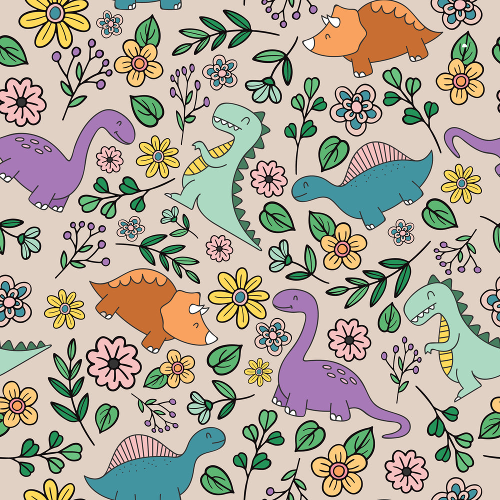 Dinosaur floral Ponytail Scrub Cap for Women, By Sunshine Caps Co.