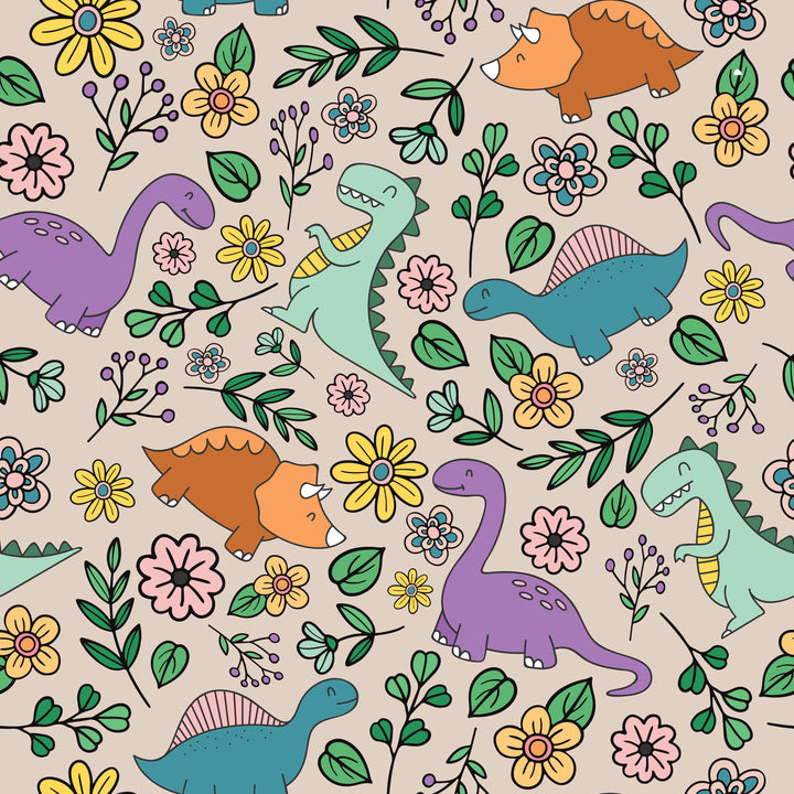 Dinosaur floral Ponytail Scrub Cap for Women, By Sunshine Caps Co.