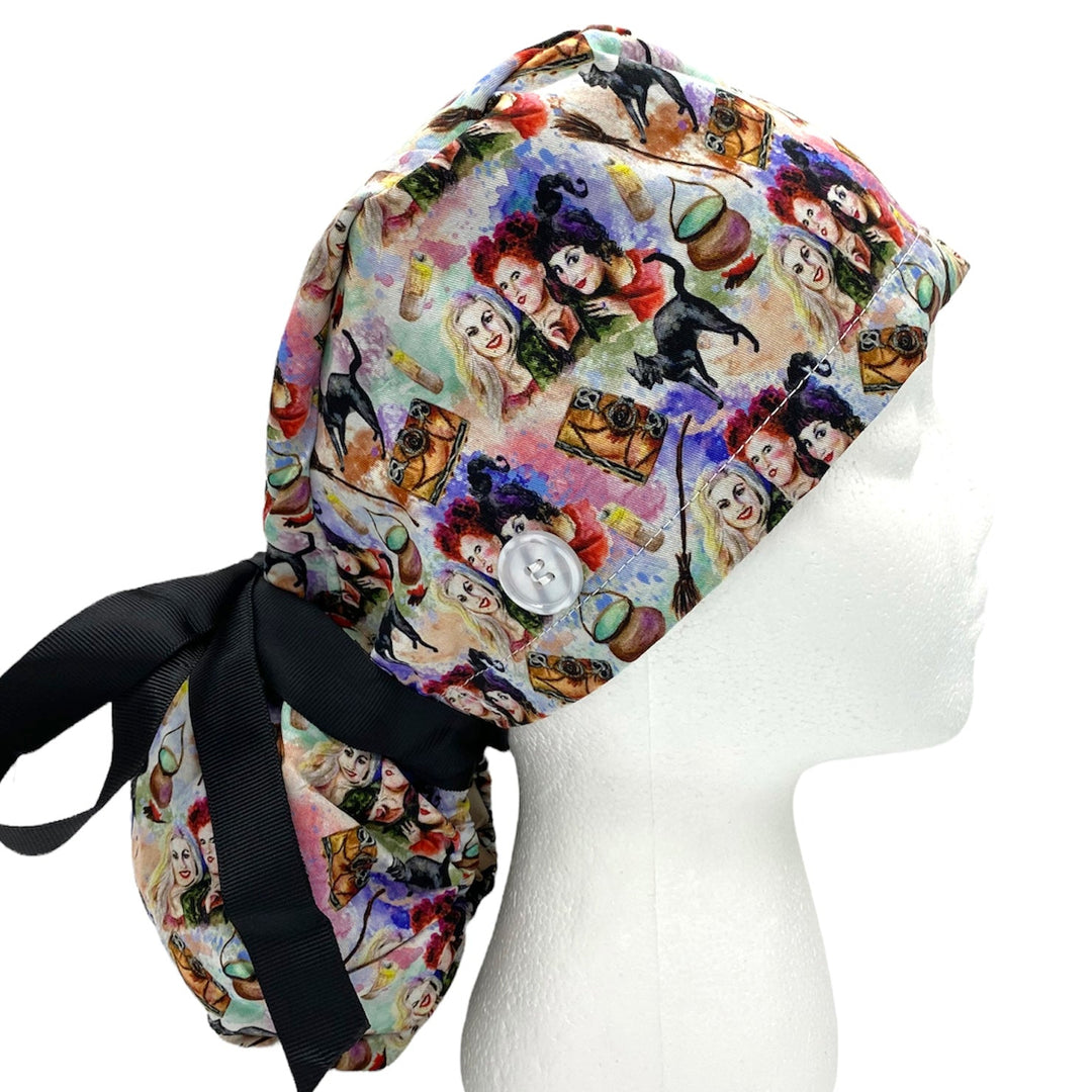 Hocus Pocus Witch Halloween Scrub Cap for Women, By Sunshine Caps Co.