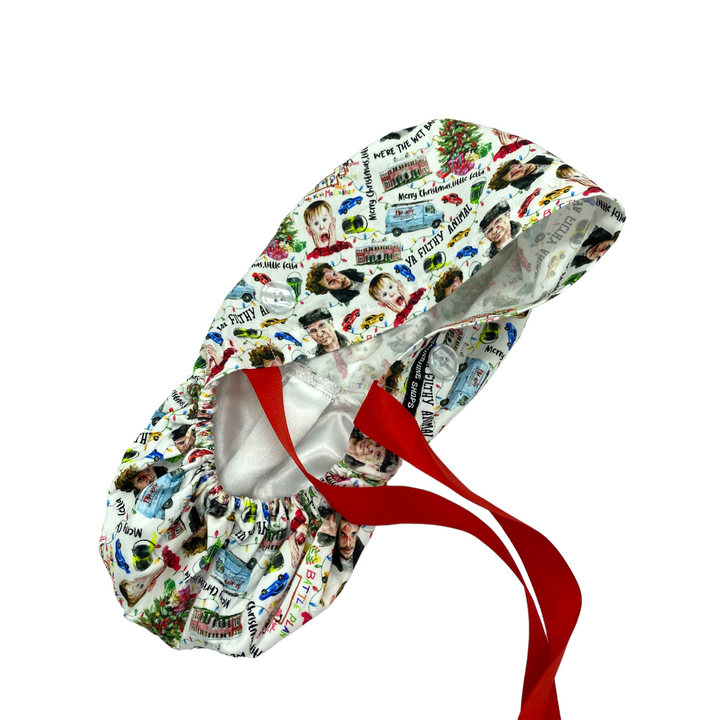 christmas Home Alone Ponytail Scrub Cap for Women, By Sunshine Caps Co.