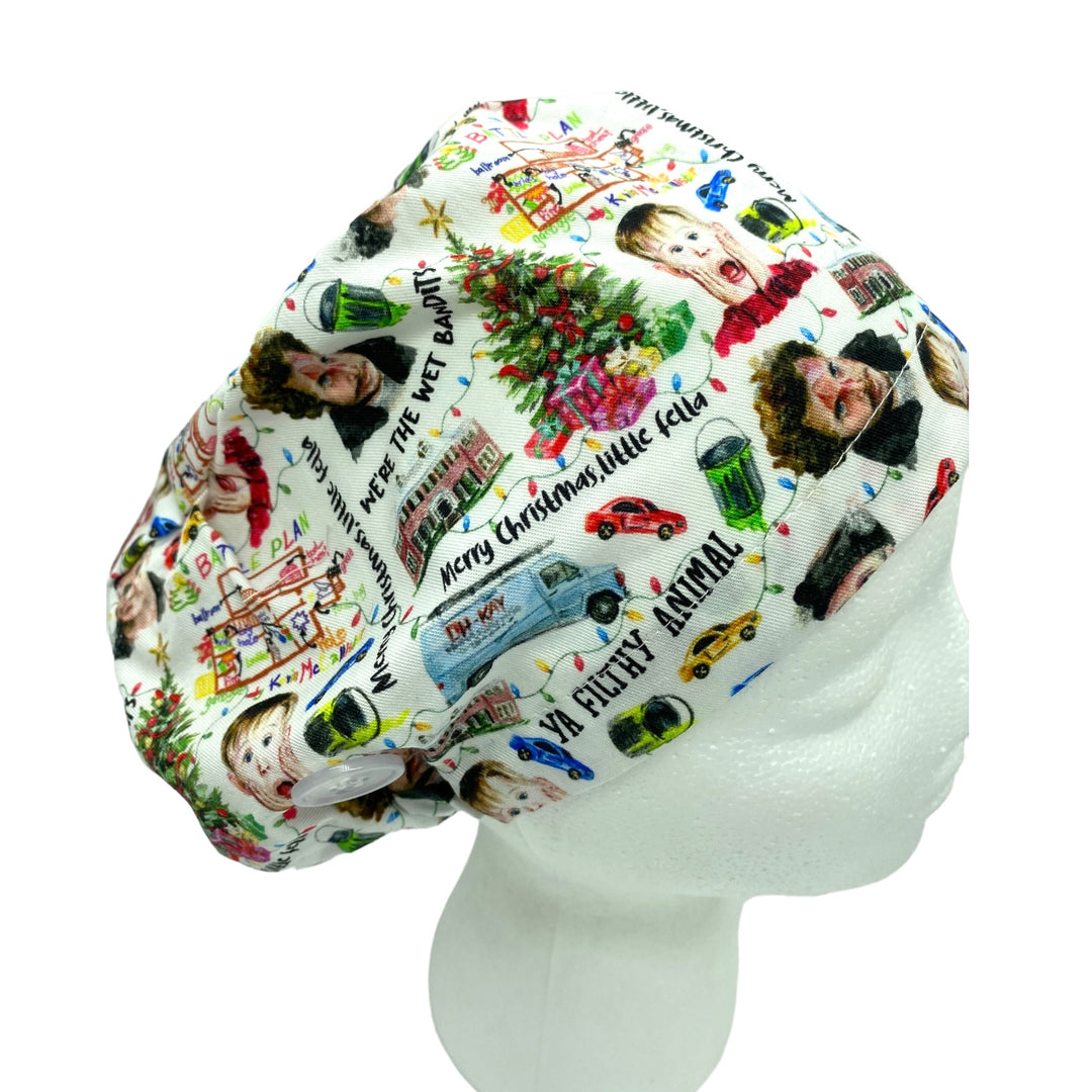 Home Alone Christmas Euro Scrub Cap for Women, by Sunshine Caps Co