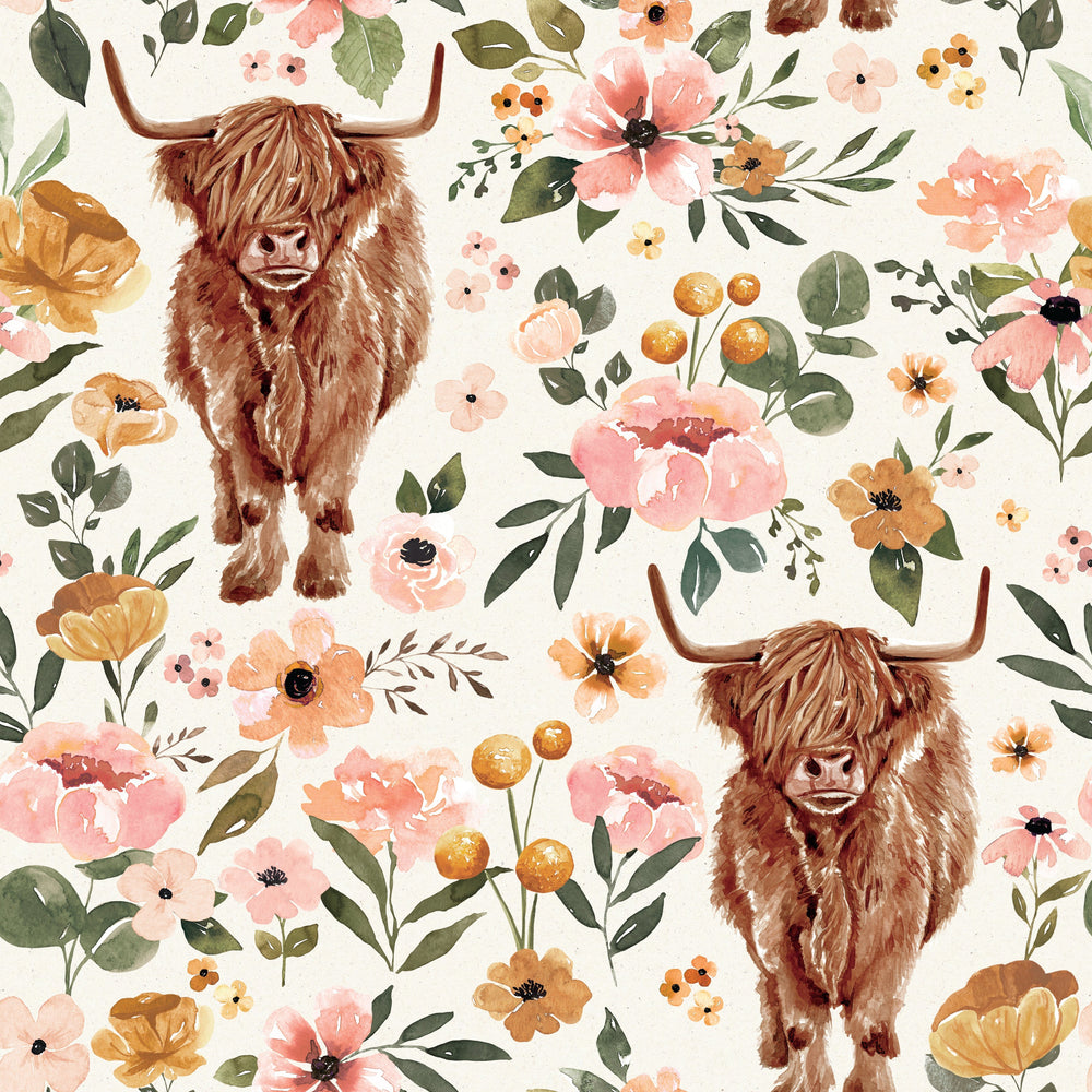 Highland cow Ponytail Scrub Cap for Women, By Sunshine Caps Co.