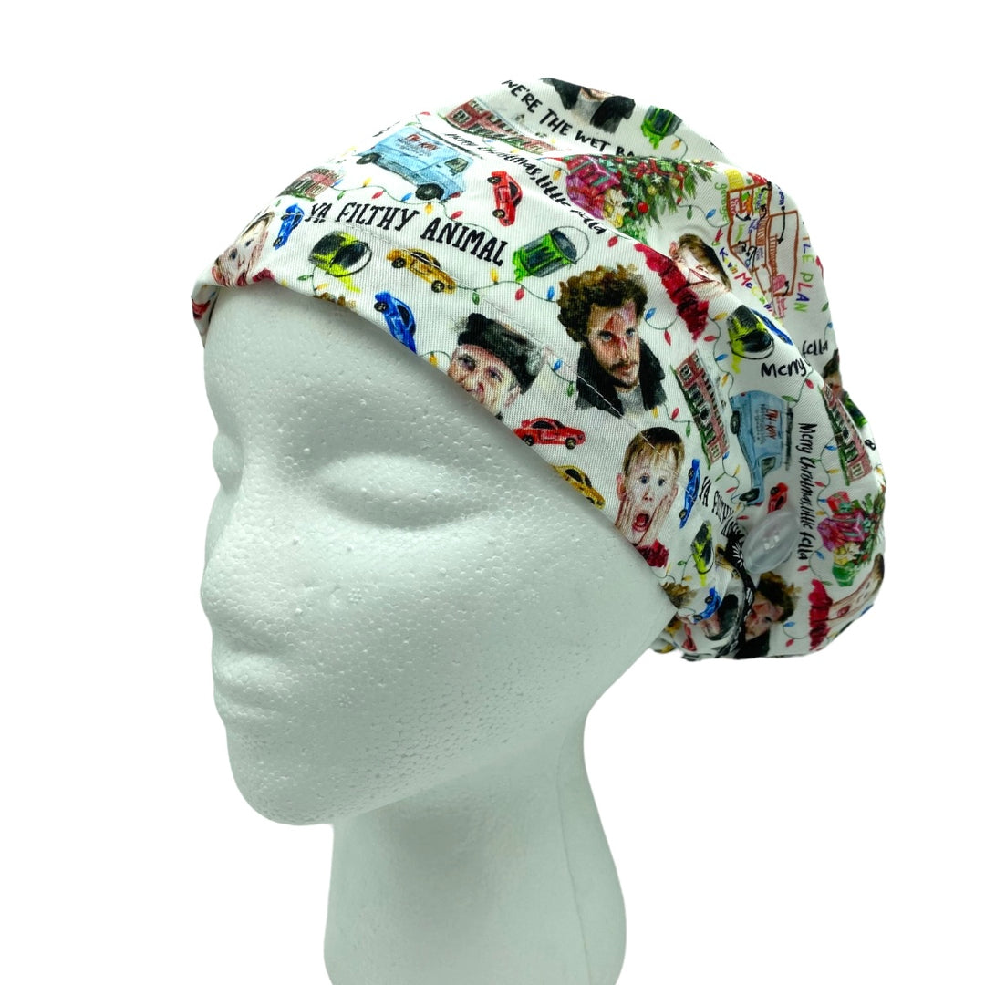 Home Alone Christmas Euro Scrub Cap for Women, by Sunshine Caps Co